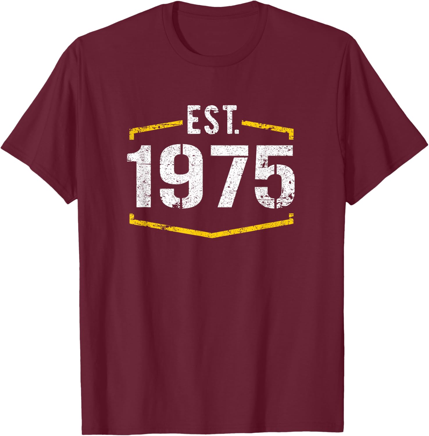 Est 1975 Vintage Style Established 1975 Birthday Design T-Shirt - T-Shirt | Maroon
