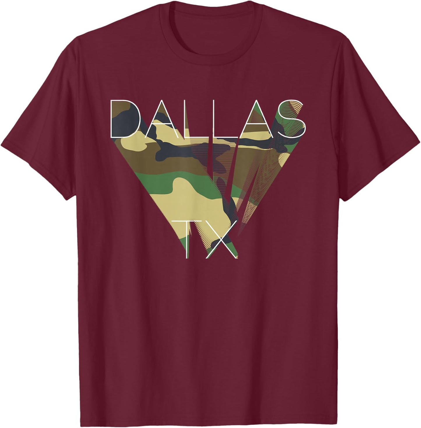 Dallas Camouflage Graphics Texas Camo T-Shirt - T-Shirt | Maroon