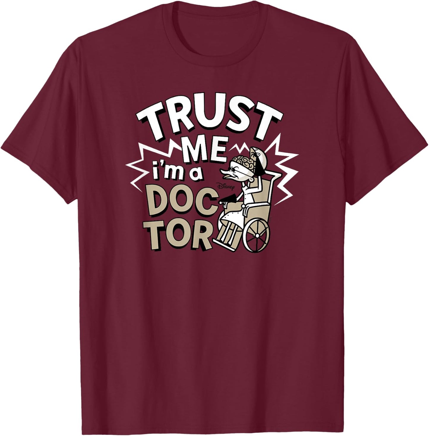 Nightmare Before Christmas - Trust Me, I'm A Doctor T-Shirt - T-Shirt | Maroon