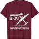 B-29 Superfortress WW2 Heavy Bomber Aircraft Blueprint T-Shirt - T-Shirt | Maroon