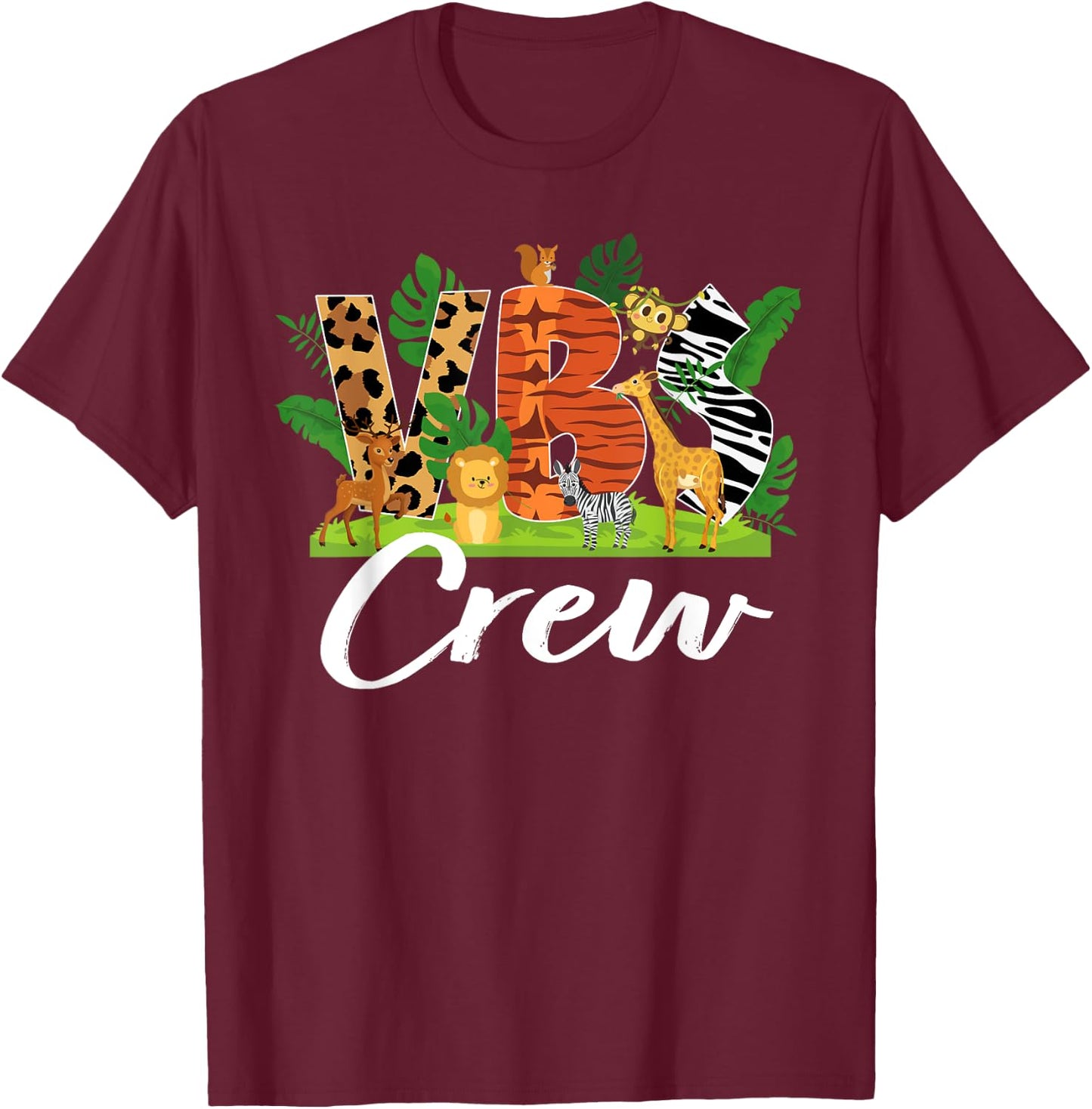 VBS Crew VBS 2025 Vacay Bible School Jungle Adventures T-Shirt - T-Shirt | Maroon