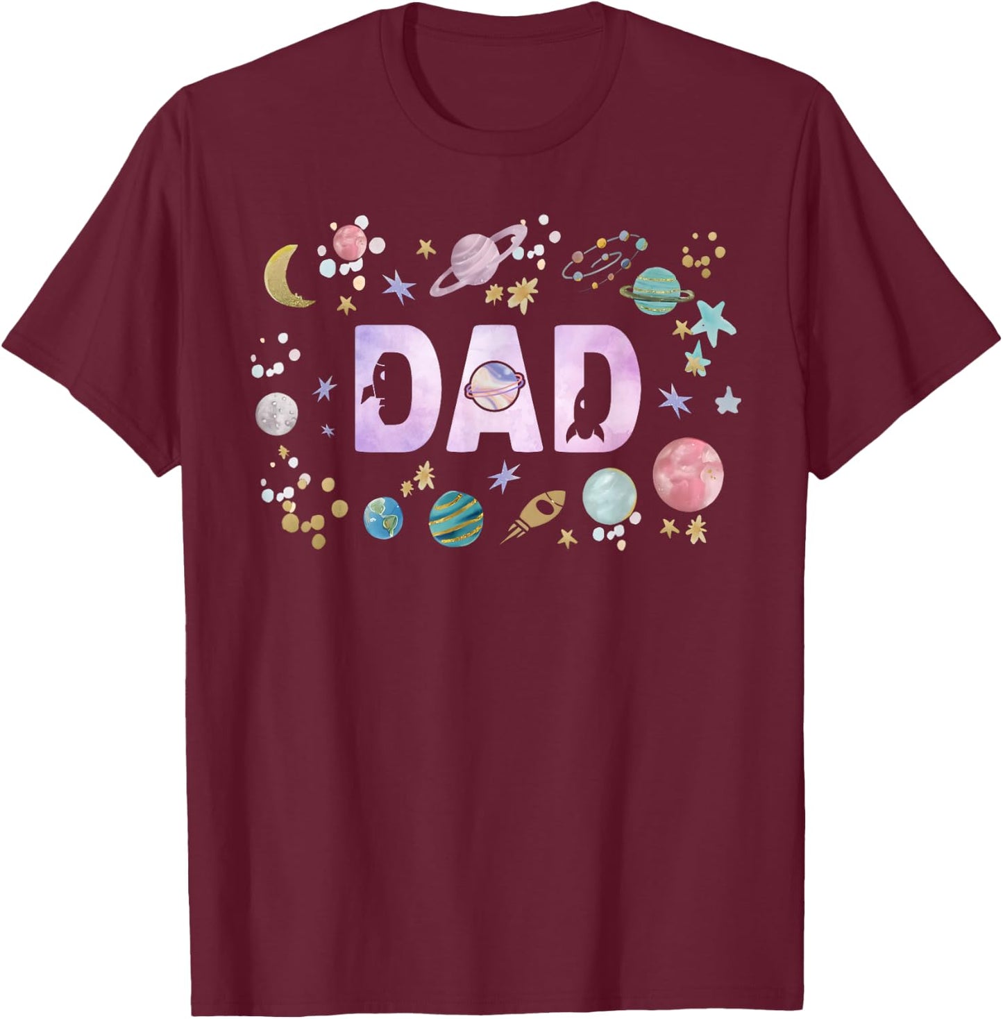 Dad Outer Space Galaxy Birthday Girl 1st Trip Around The Sun T-Shirt - T-Shirt | Maroon