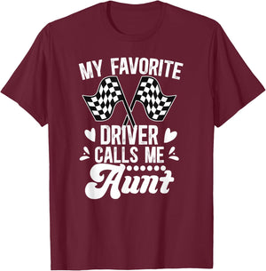 Racing Aunt Of A Racer Auntie Proud Race Aunt T-Shirt - T-Shirt | Maroon