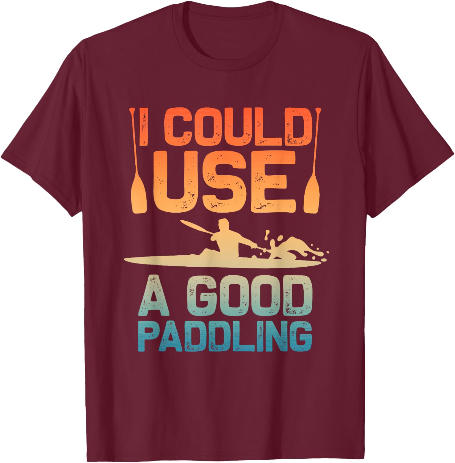 Cute Kayak Art Women Kayaking Kayaker Paddling Kayak T-Shirt - T-Shirt | Maroon