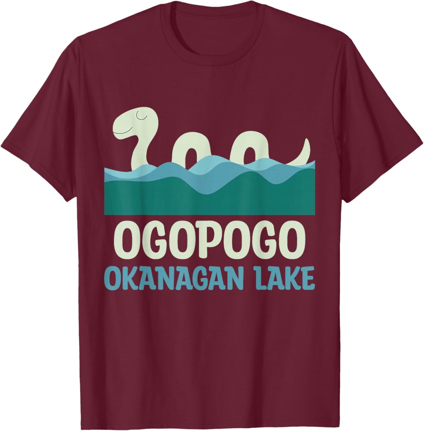 Ogopogo Okanagan Lake Monster Creatures Cute Kawaii Cryptid T-Shirt - T-Shirt | Maroon