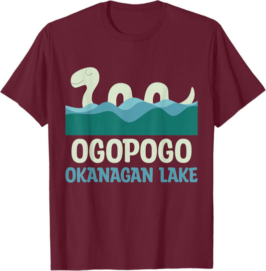 Ogopogo Okanagan Lake Monster Creatures Cute Kawaii Cryptid T-Shirt - T-Shirt | Maroon