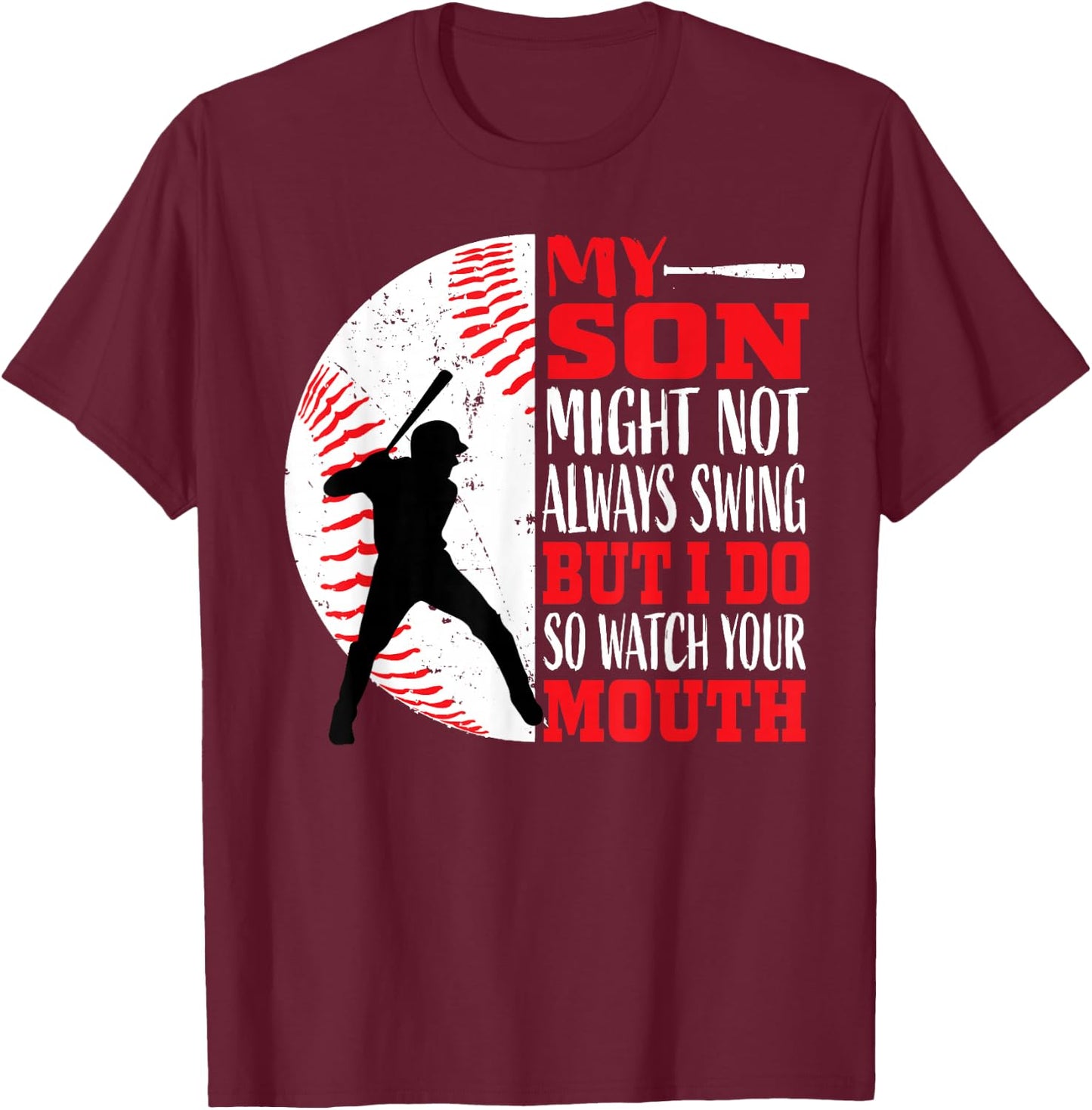 Funny Baseball Shirts Mom Dad Men Women Sayings Shirt T-Shirt - T-Shirt | Maroon