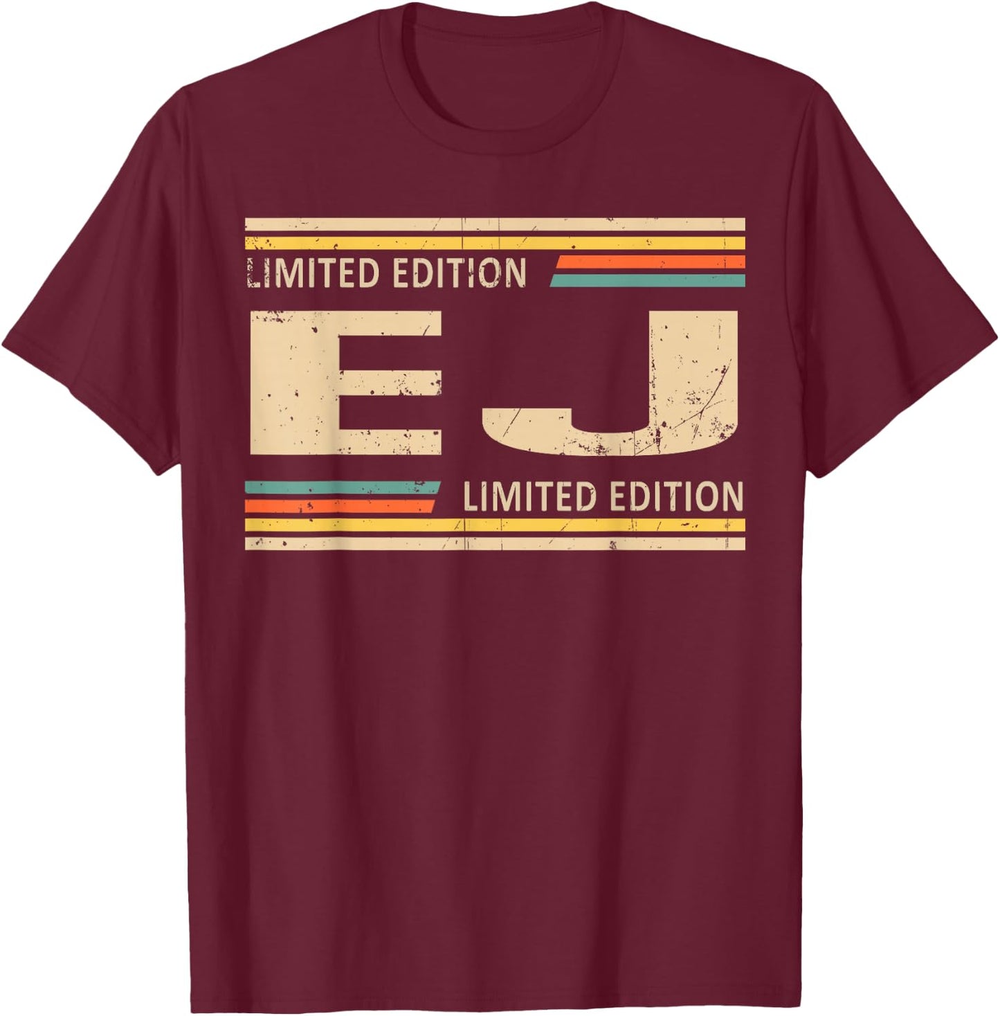 EJ Limited Edition Shirt EJ Name Personalized T-Shirt - T-Shirt | Maroon