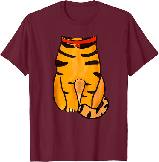 Cat Halloween Costume - Cute Orange Tabby Cat Outfit T-Shirt - T-Shirt | Maroon