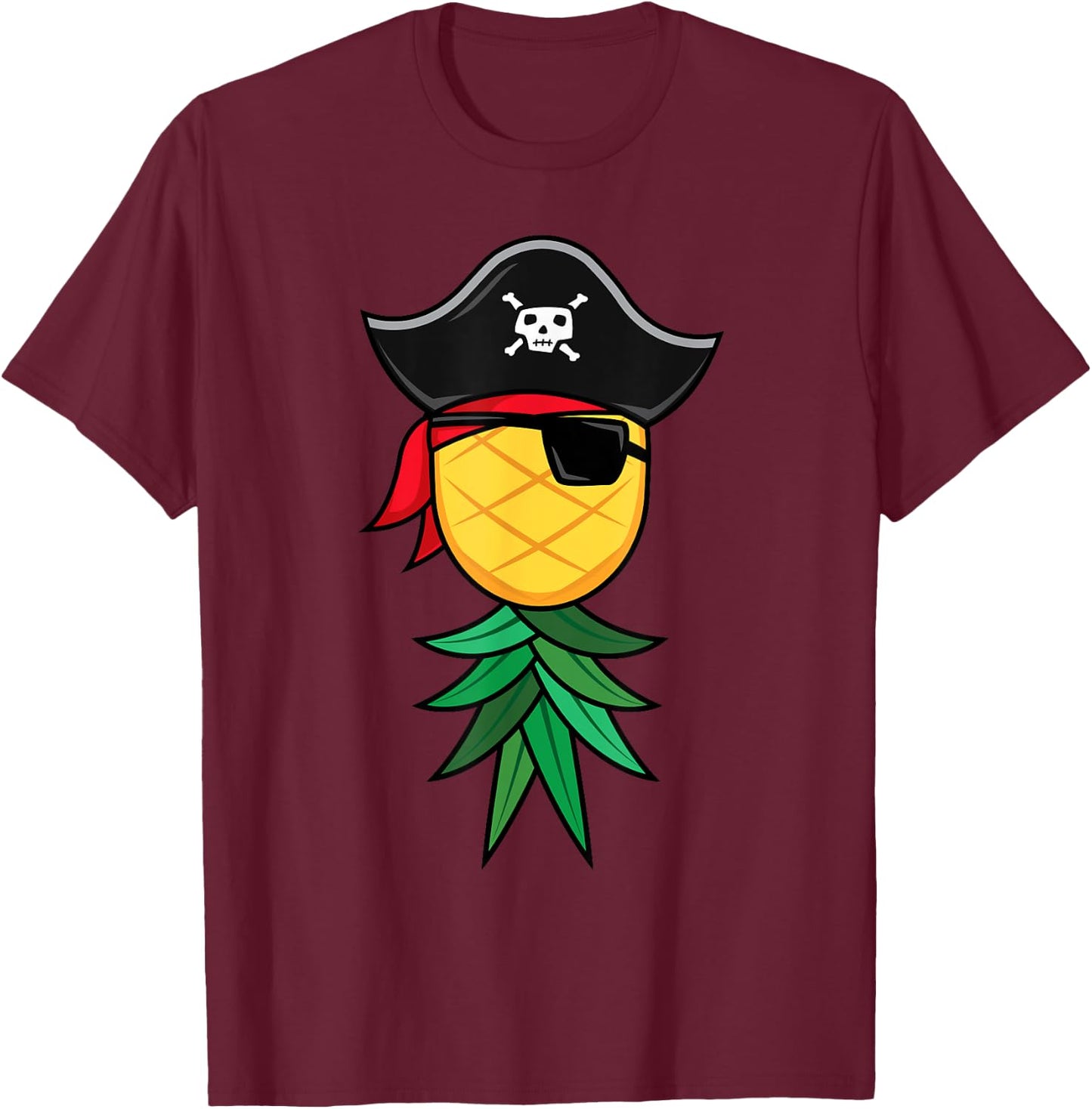 Halloween Pirate Upside Down Pineapple Swingers Lifestyle T-Shirt - T-Shirt | Maroon