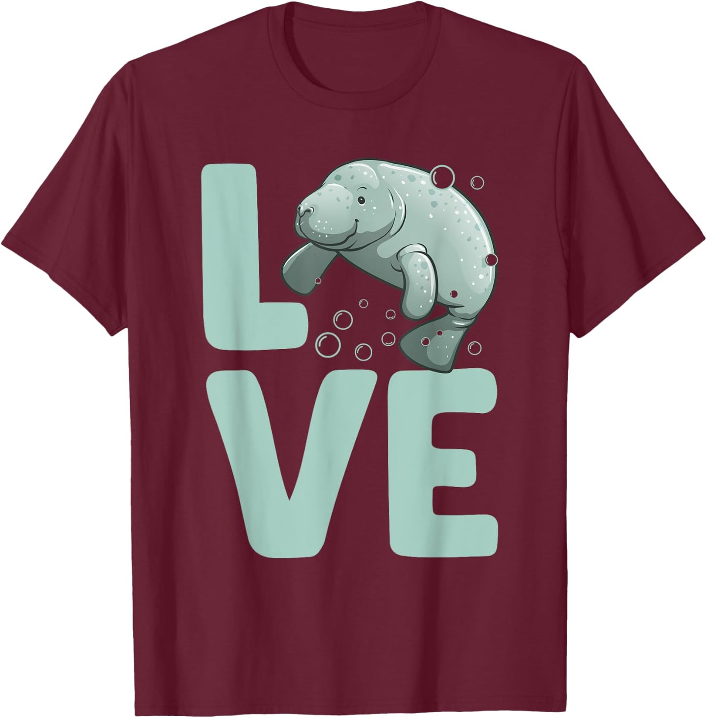 Funny Manatee Design Women Kids Dugong Manatee Lover T-Shirt - T-Shirt | Maroon