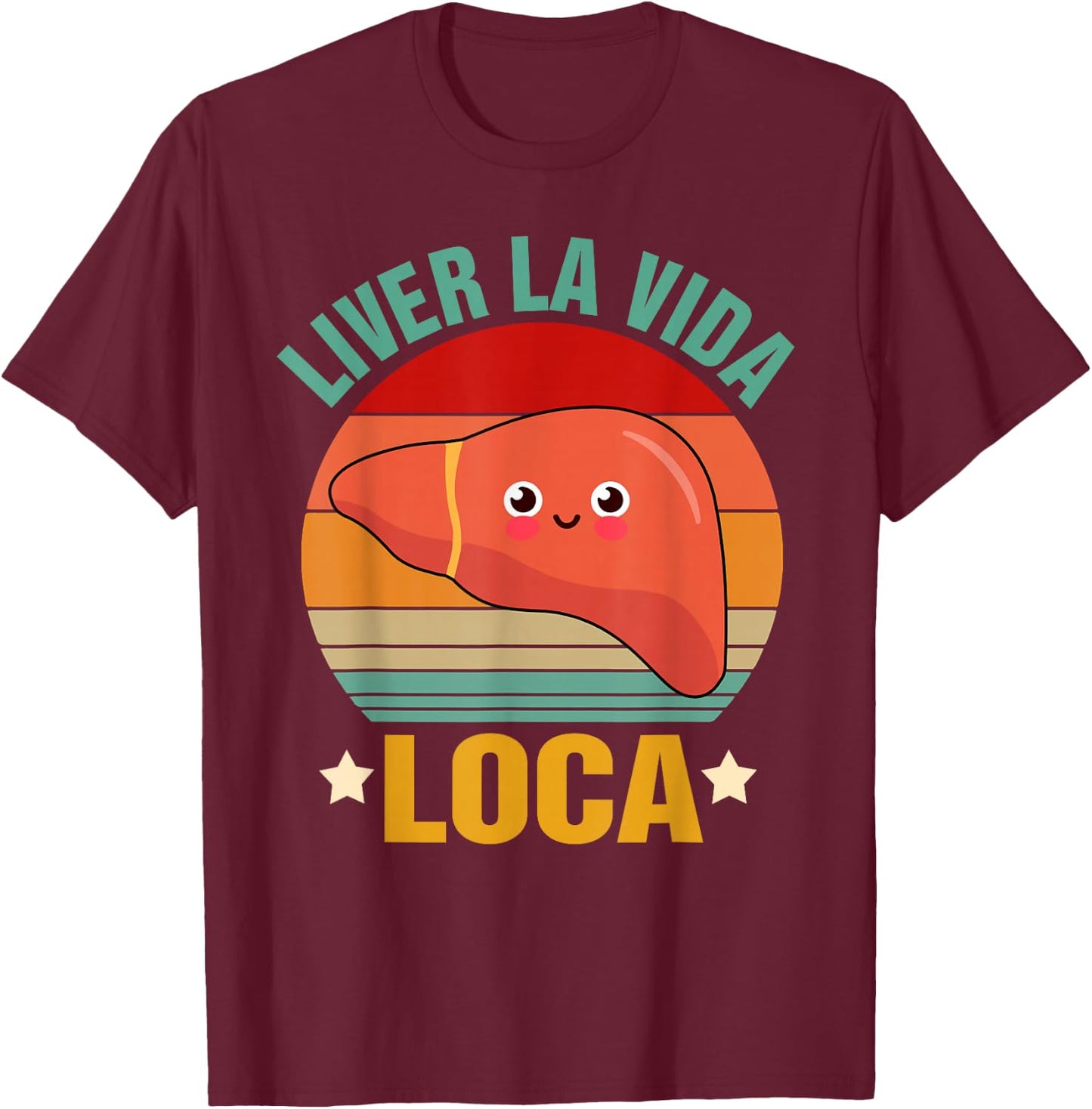 Funny Vintage Liver Disease Hepatology -Adults Black Small U-Neck Short Sleeve Liver Transplant Surgery Recovery Gift T-Shirt - T-Shirt | Maroon