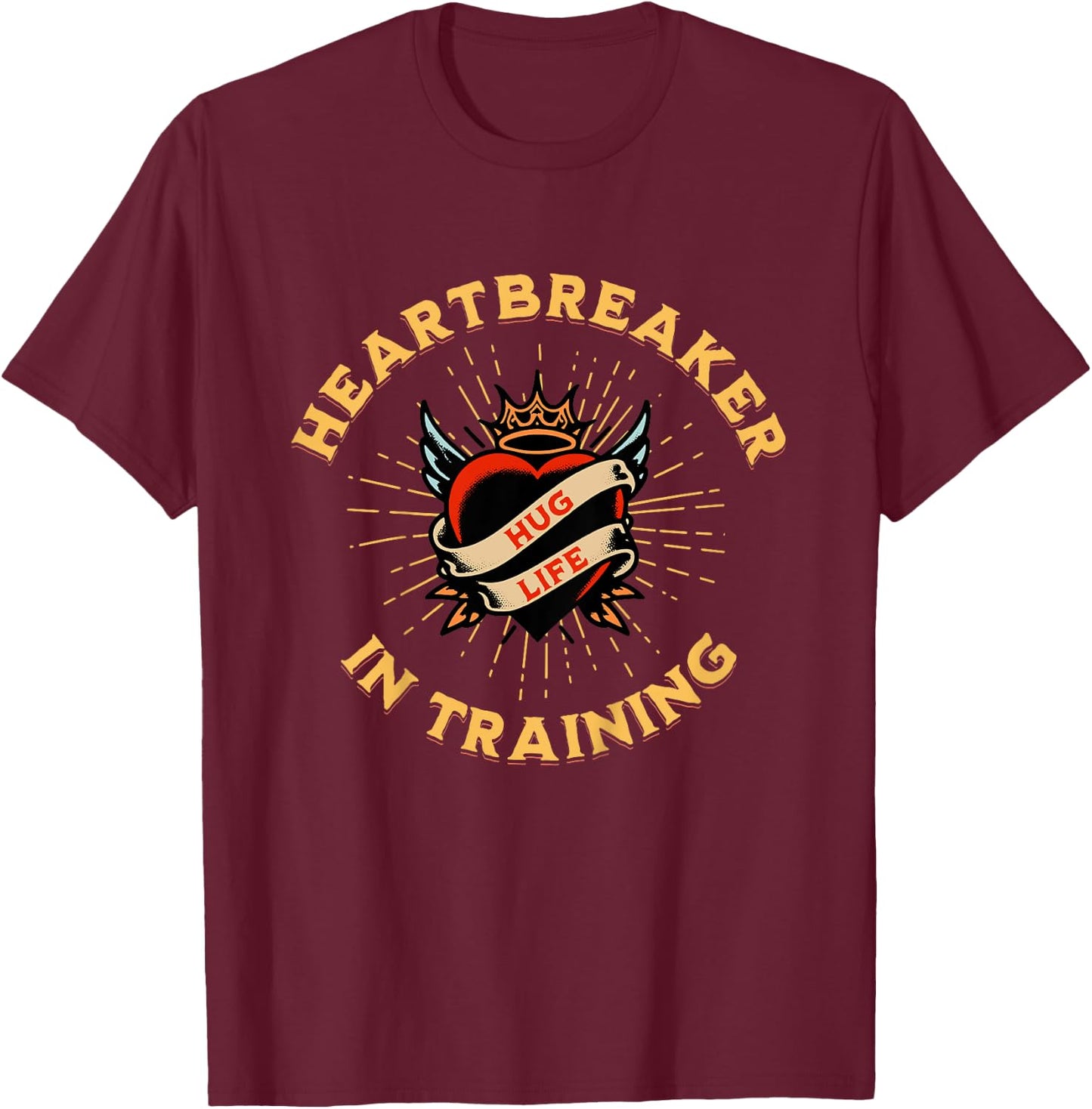 Kids Heartbreaker In Training Boy Girl Toddler Valentine T-Shirt - T-Shirt | Maroon