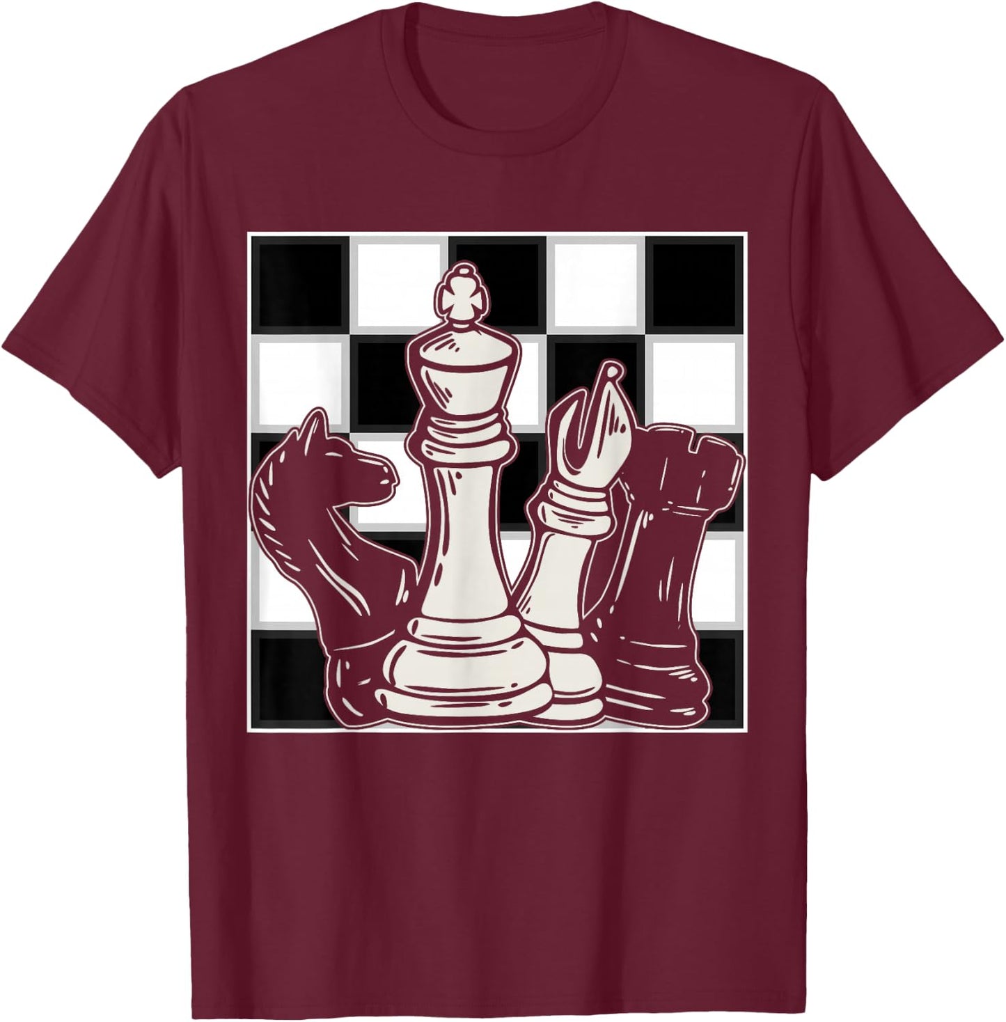 Chess Board T-Shirt - T-Shirt | Maroon