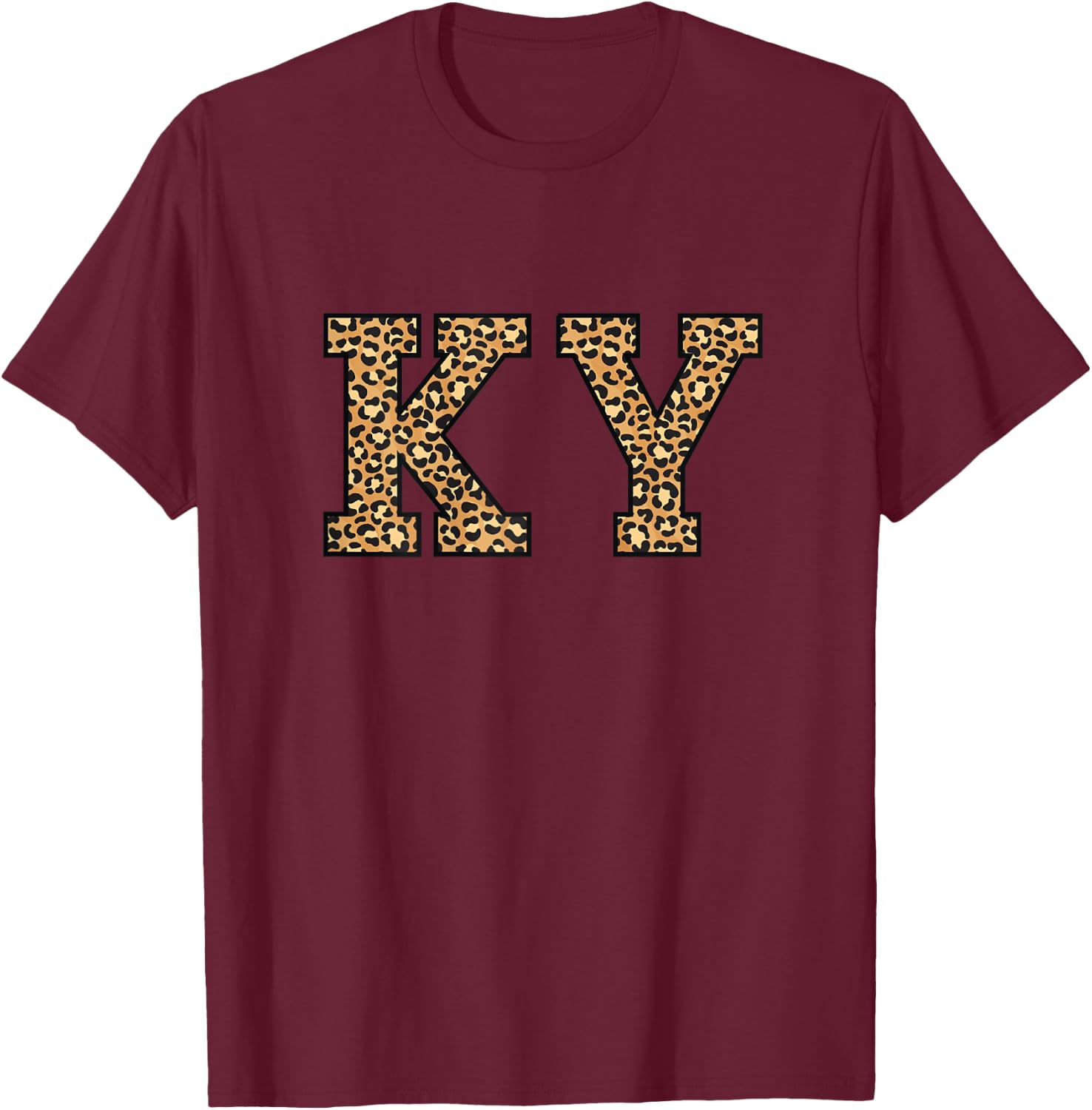 KY Leopard Pattern Girls Kentucky T-Shirt - T-Shirt | Maroon
