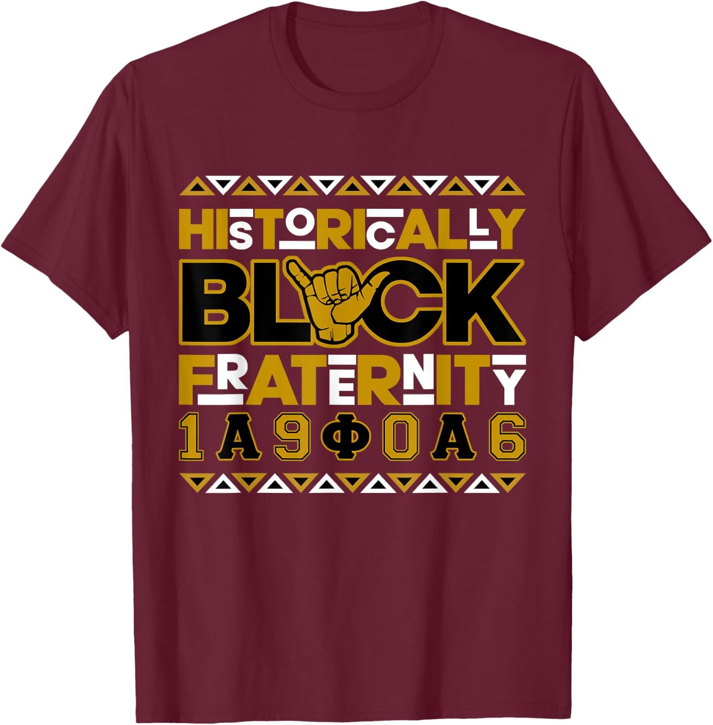 Alpha African Historically Black Fraternity 1906 Hand Sign T-Shirt - T-Shirt | Maroon
