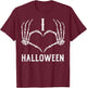 I Love Halloween Skeleton Hands Heart Cute Women Girls Kids T-Shirt - T-Shirt | Maroon