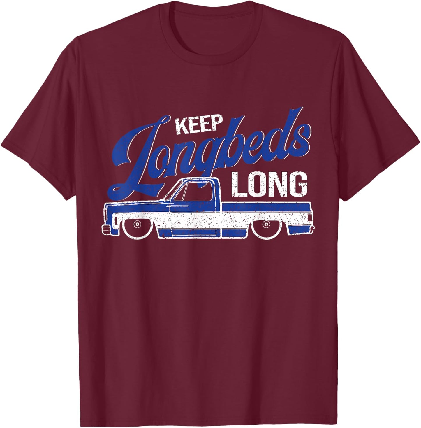 Squarebody Longbed Classic Square Body C30 C10 K10 Truck T-Shirt - T-Shirt | Maroon
