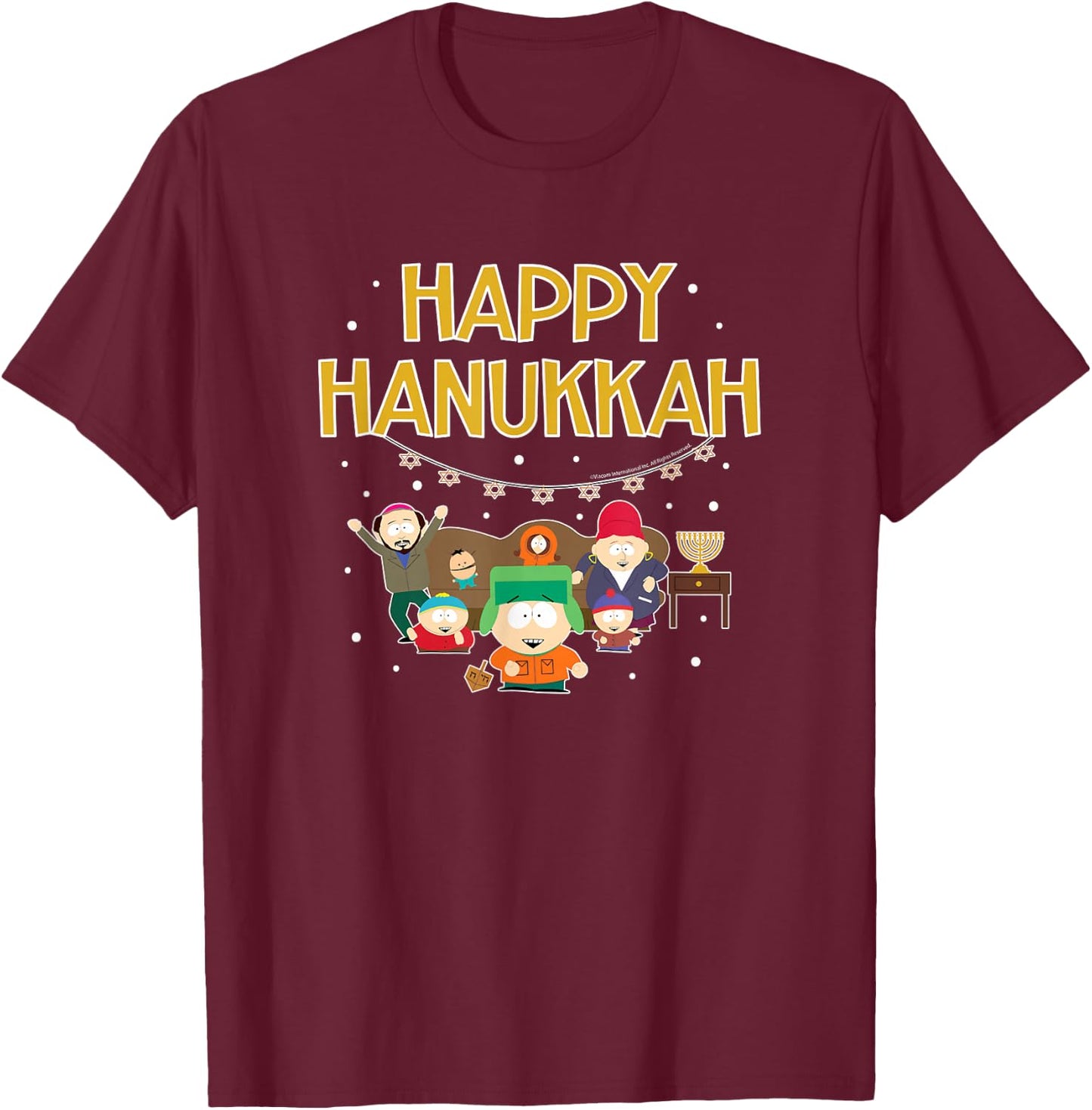 South Park - Happy Hanukkah T-Shirt - T-Shirt | Maroon