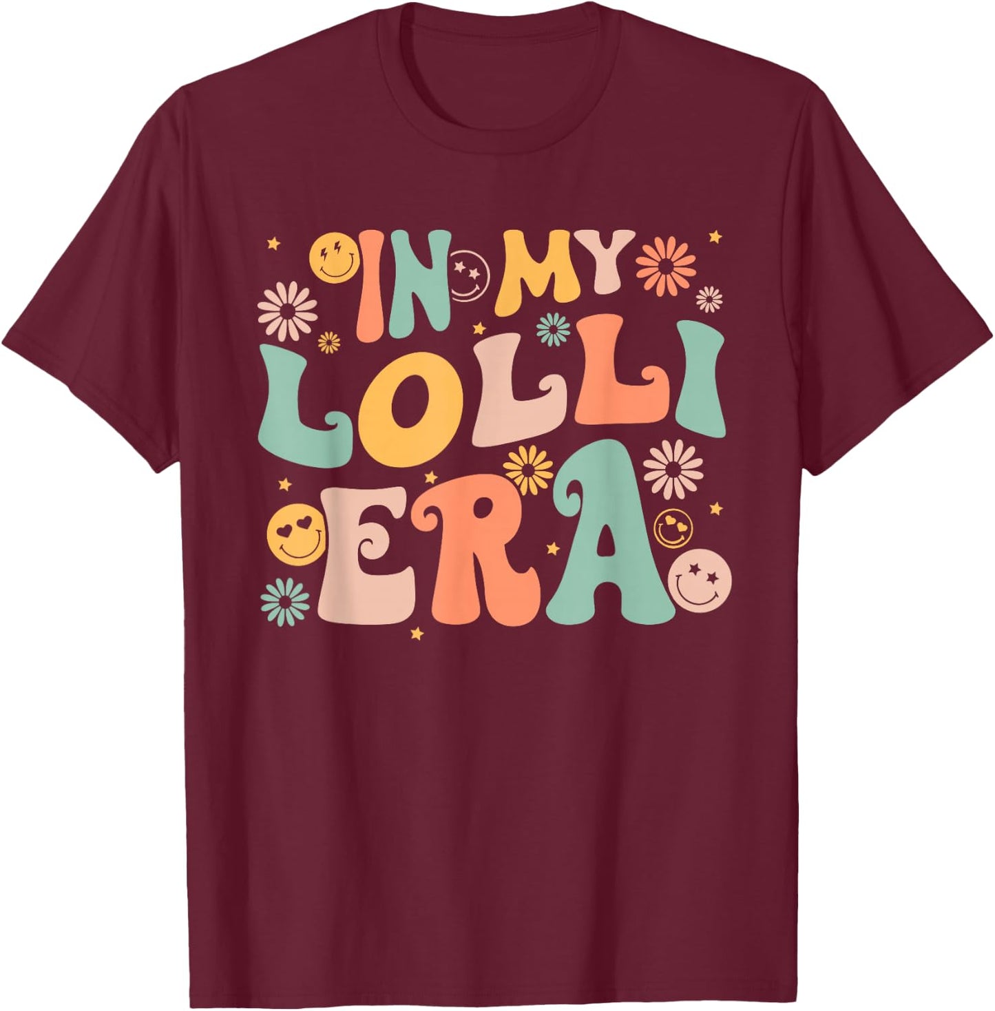In My Lolli Era Baby Announcement For Lolli Mother's Day T-Shirt - T-Shirt | Maroon
