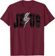 Funny Retro Groovy Checkered Jesus Lightning Bolt Apparel T-Shirt - T-Shirt | Maroon