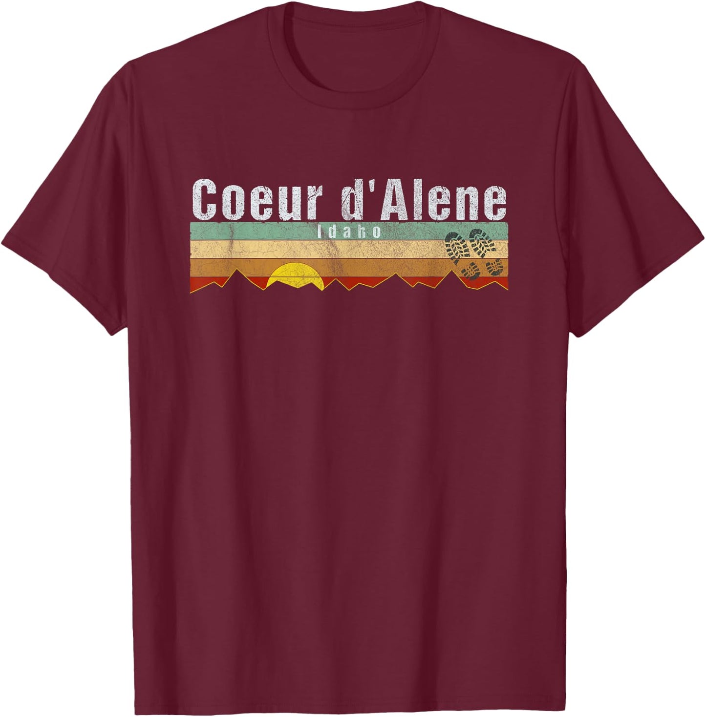 Coeur d'Alene, ID - Vintage Coeur d'Alene Gift T-Shirt - T-Shirt | Maroon