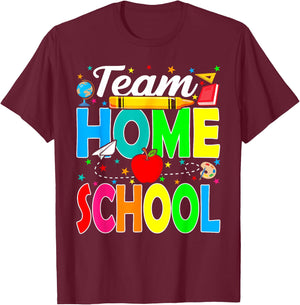 Team Homeschool Teacher Back To School Homeschool Squad T-Shirt - T-Shirt | Maroon