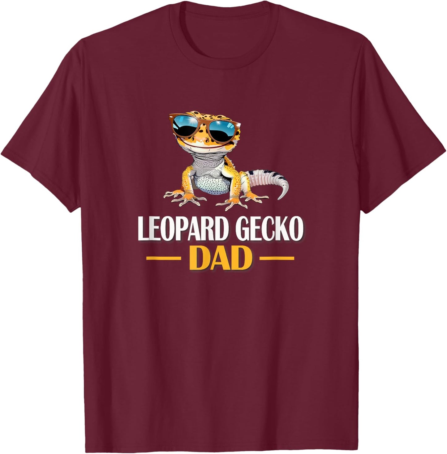 Reptile Dad Leopard Gecko Lover T-Shirt - T-Shirt | Maroon