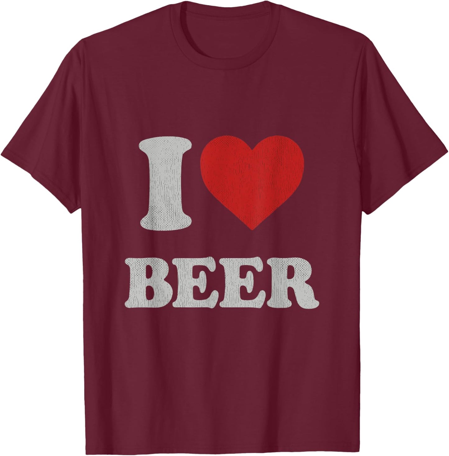 I Love Beer Outfit I Heart Beer Alcohol Retro Drinking Beer T-Shirt - T-Shirt | Maroon