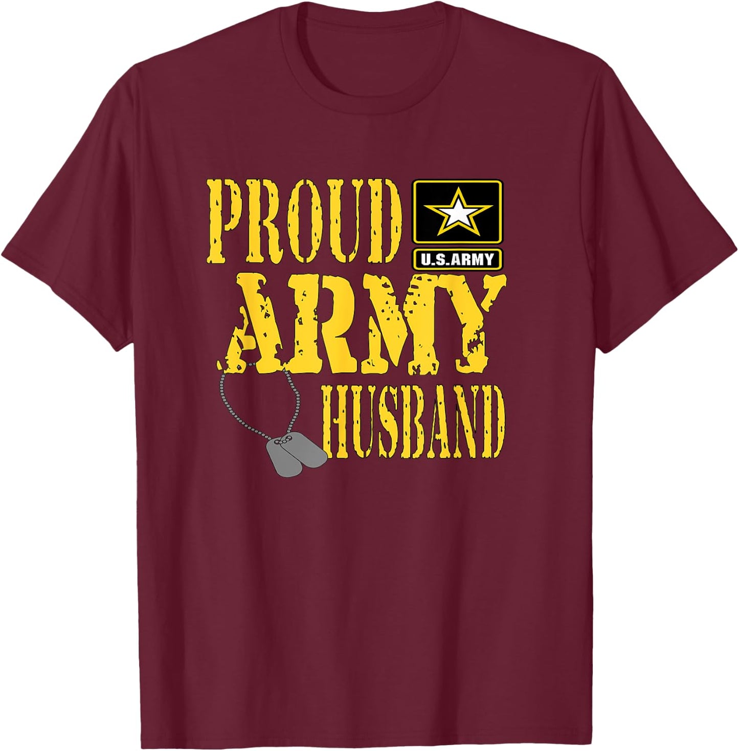 Proud Army Husband Shirt Military Pride T Shirt T-Shirt - T-Shirt | Maroon
