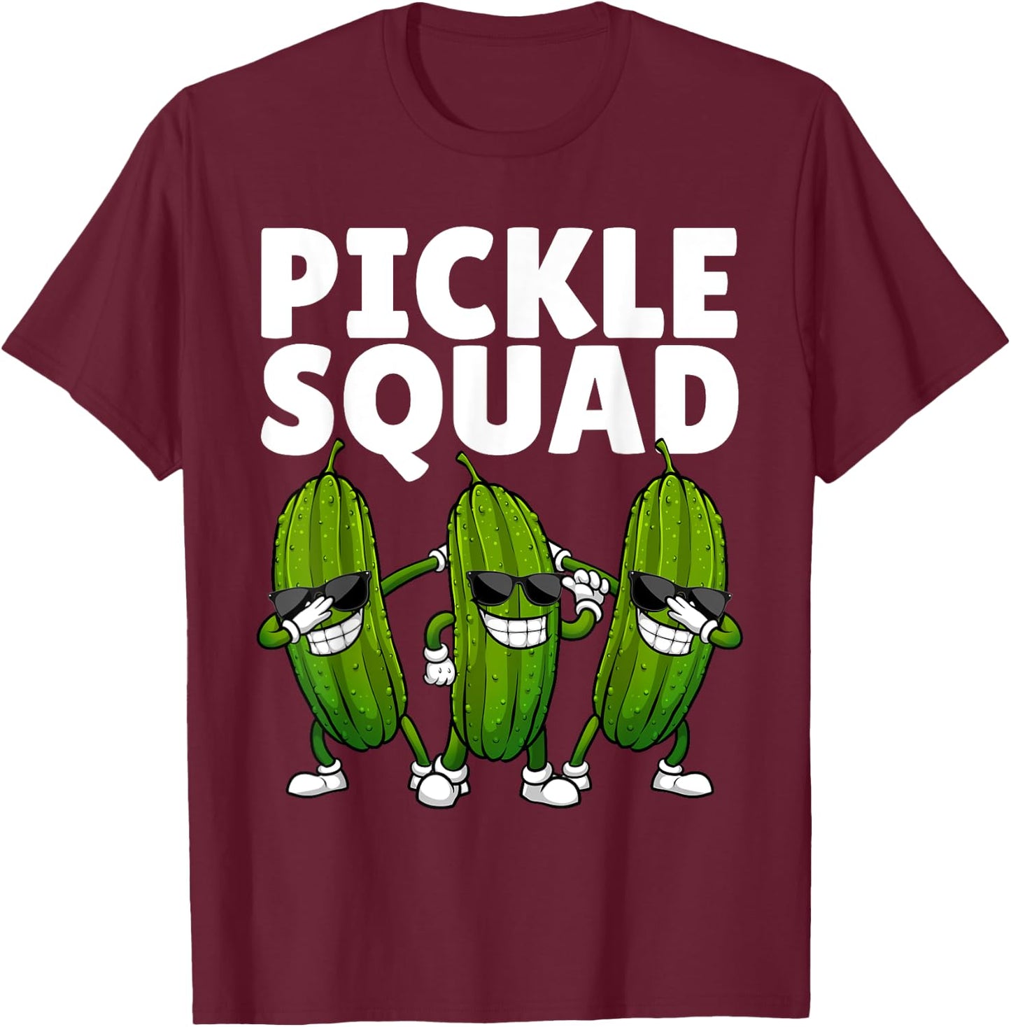 Pickle Squad Art Women Kids Cucumber Pickle Lover T-Shirt - T-Shirt | Maroon