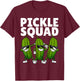 Pickle Squad Art Women Kids Cucumber Pickle Lover T-Shirt - T-Shirt | Maroon