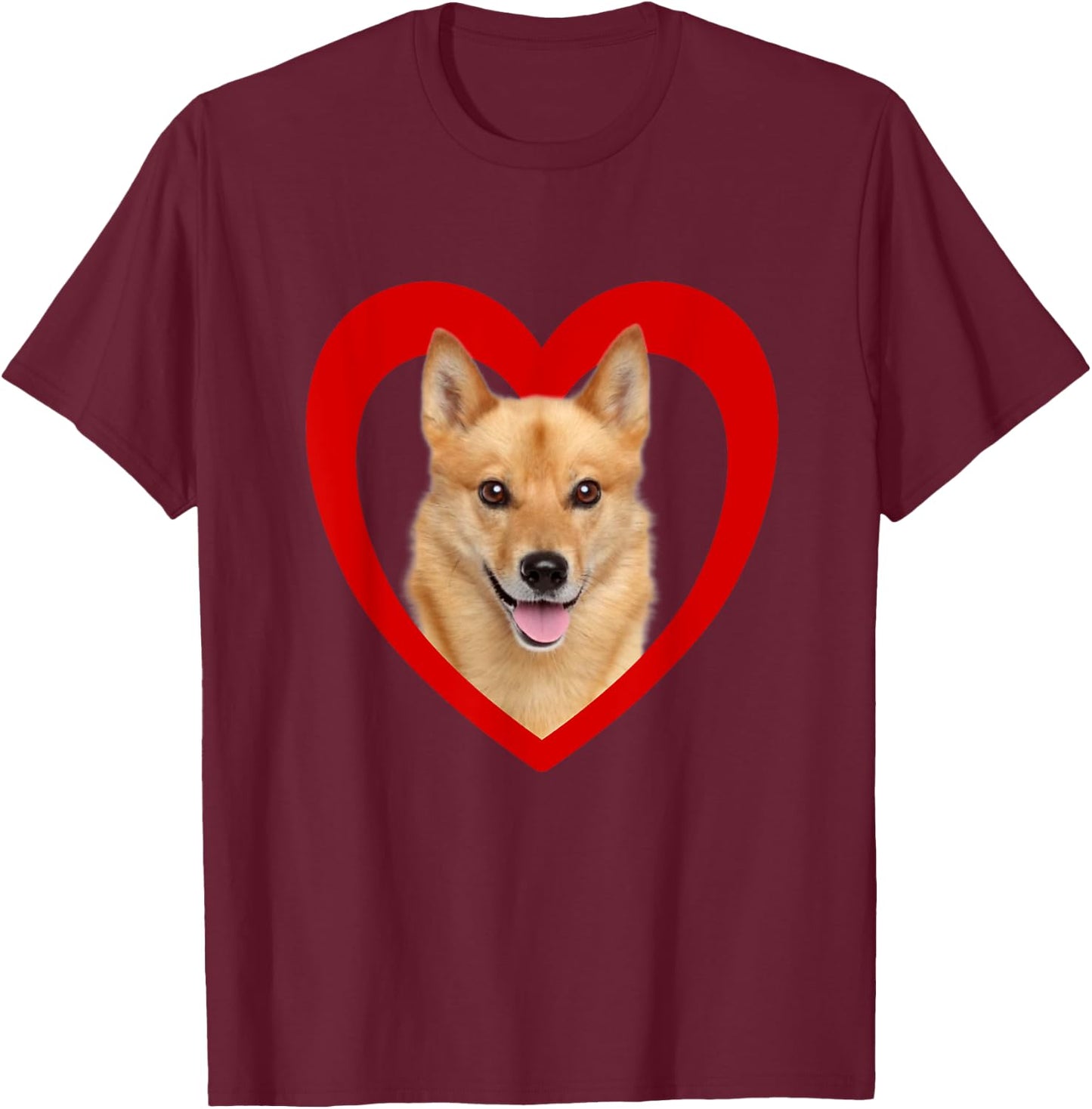 Finnish Spitz Dog - Dog Heart Lover - Finnish Spitz T-Shirt - T-Shirt | Maroon