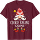 The Cookie Baking Gnome Christmas Group Family Pajama T-Shirt - T-Shirt | Maroon