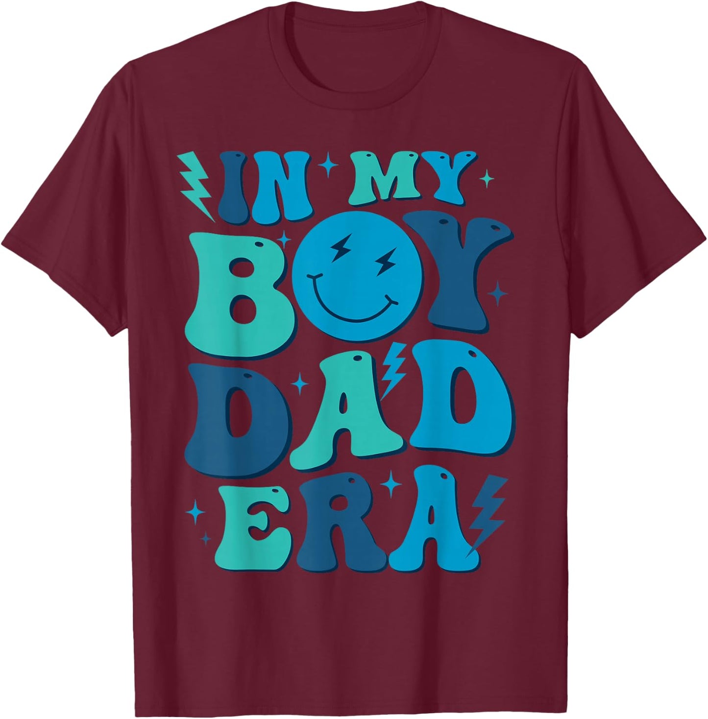 In My Boy Dad Era Retro Graphic Fathers Day Dad and Son Gift T-Shirt - T-Shirt | Maroon