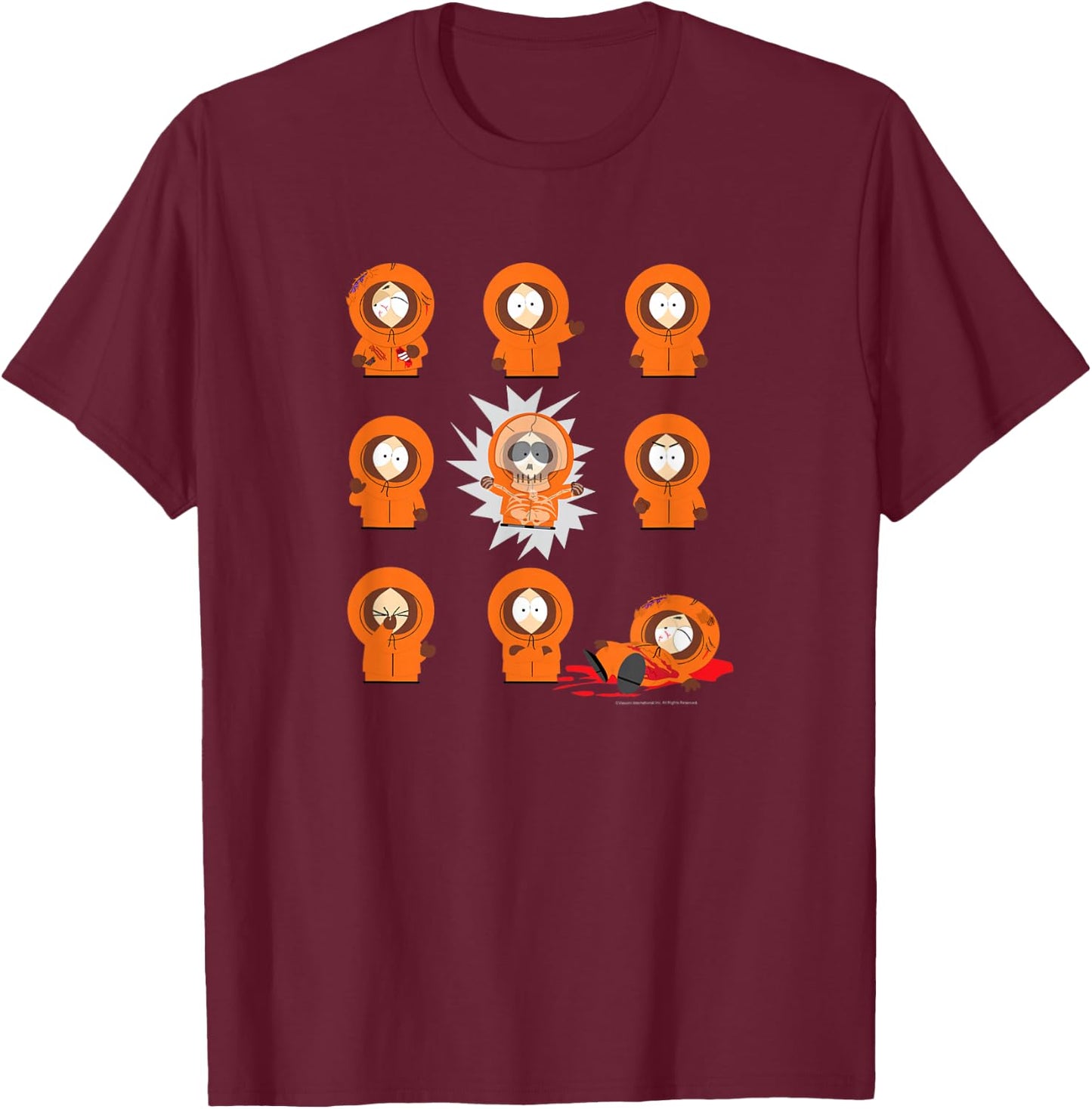 South Park - Kenny Grid T-Shirt - T-Shirt | Maroon