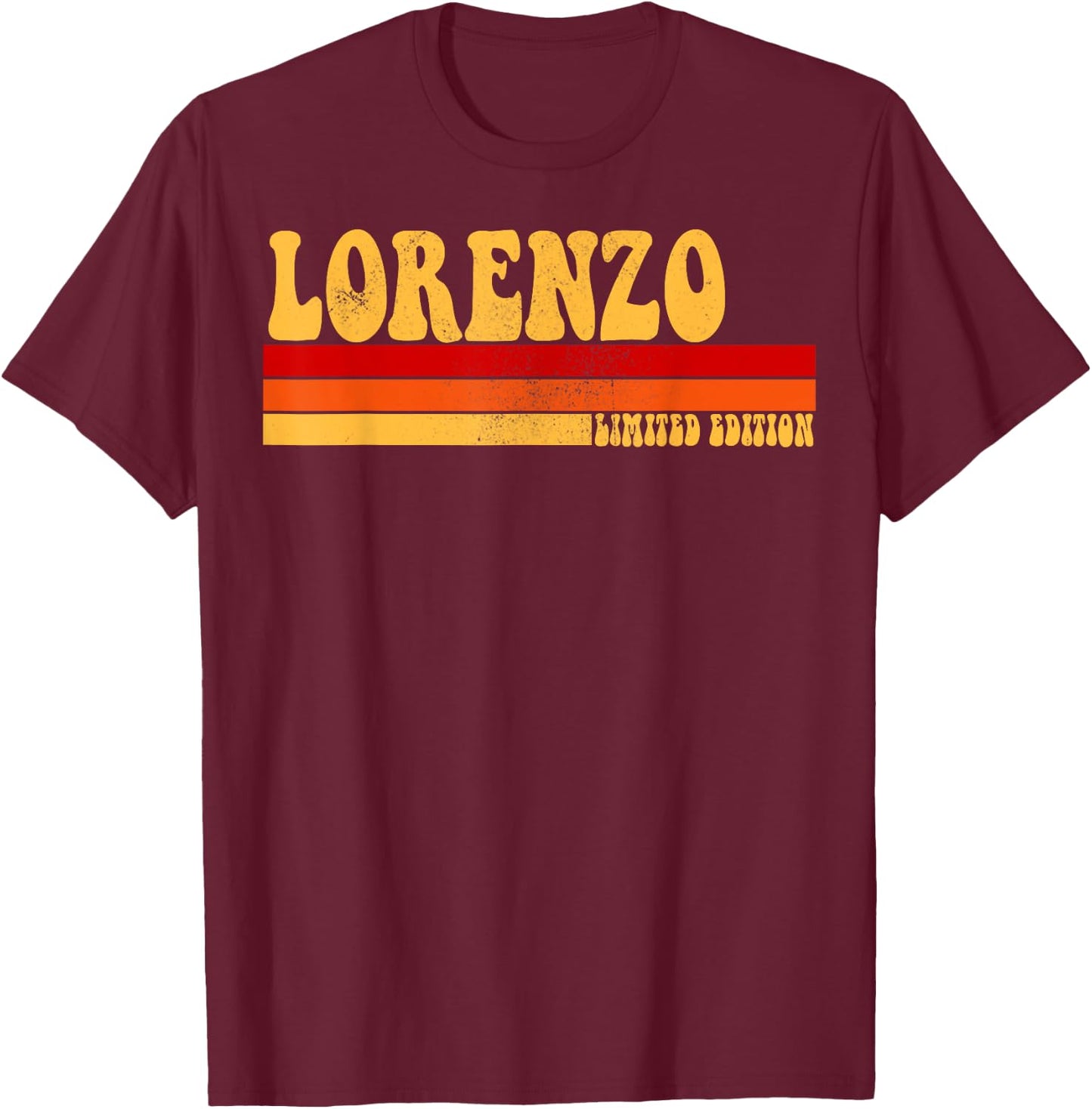 LORENZO Name Personalized Idea Men Retro Vintage LORENZO T-Shirt - T-Shirt | Maroon