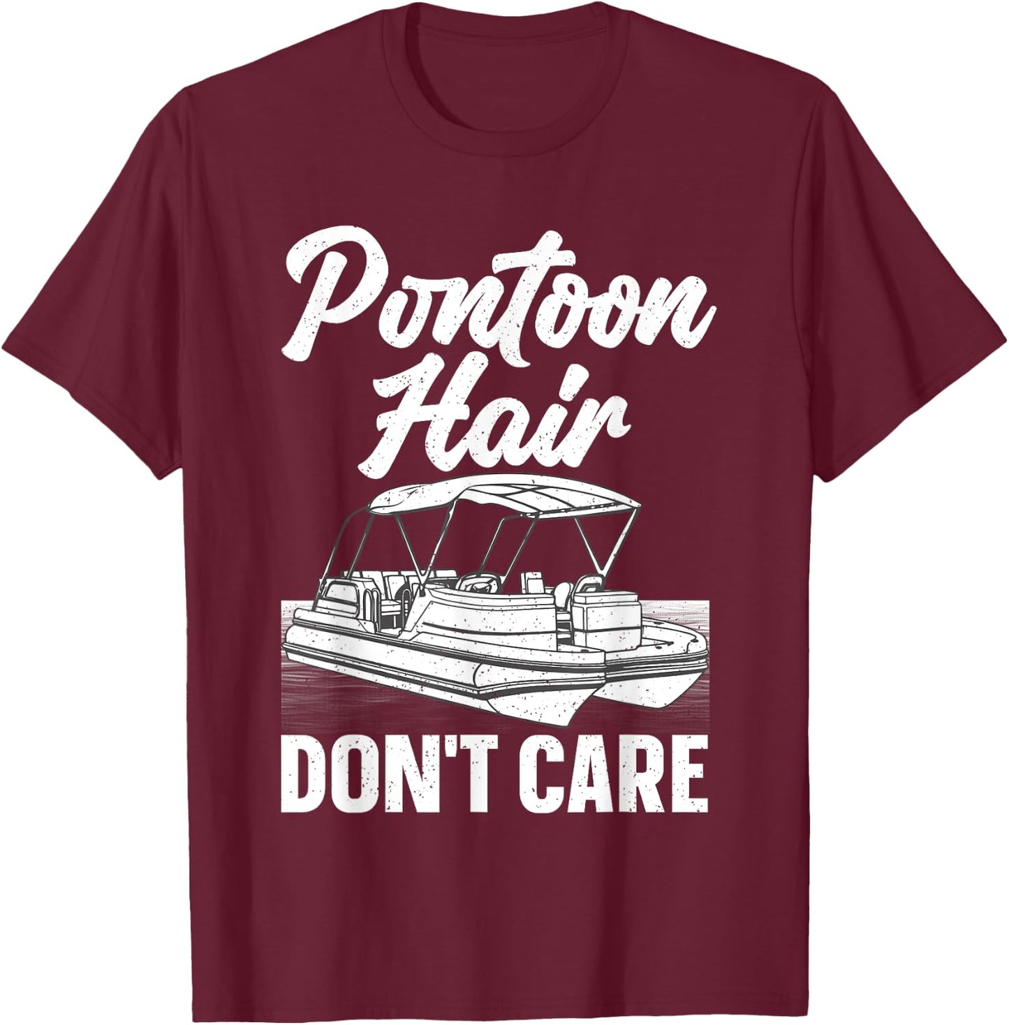 Funny Pontoon Art Women Boating Pontoon Boat Captain T-Shirt - T-Shirt | Maroon