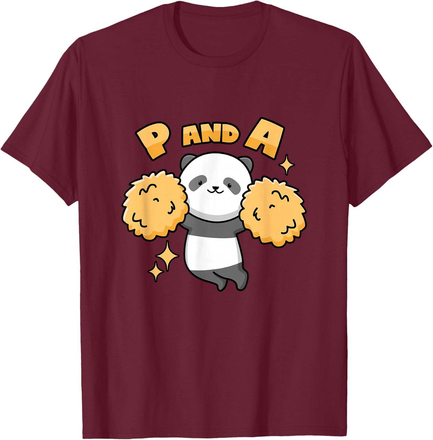 Panda Cheerleader Pun T-Shirt - T-Shirt | Maroon