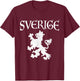 Sverige Lion Swedish Flag Pride Sweden Vintage T-Shirt - T-Shirt | Maroon