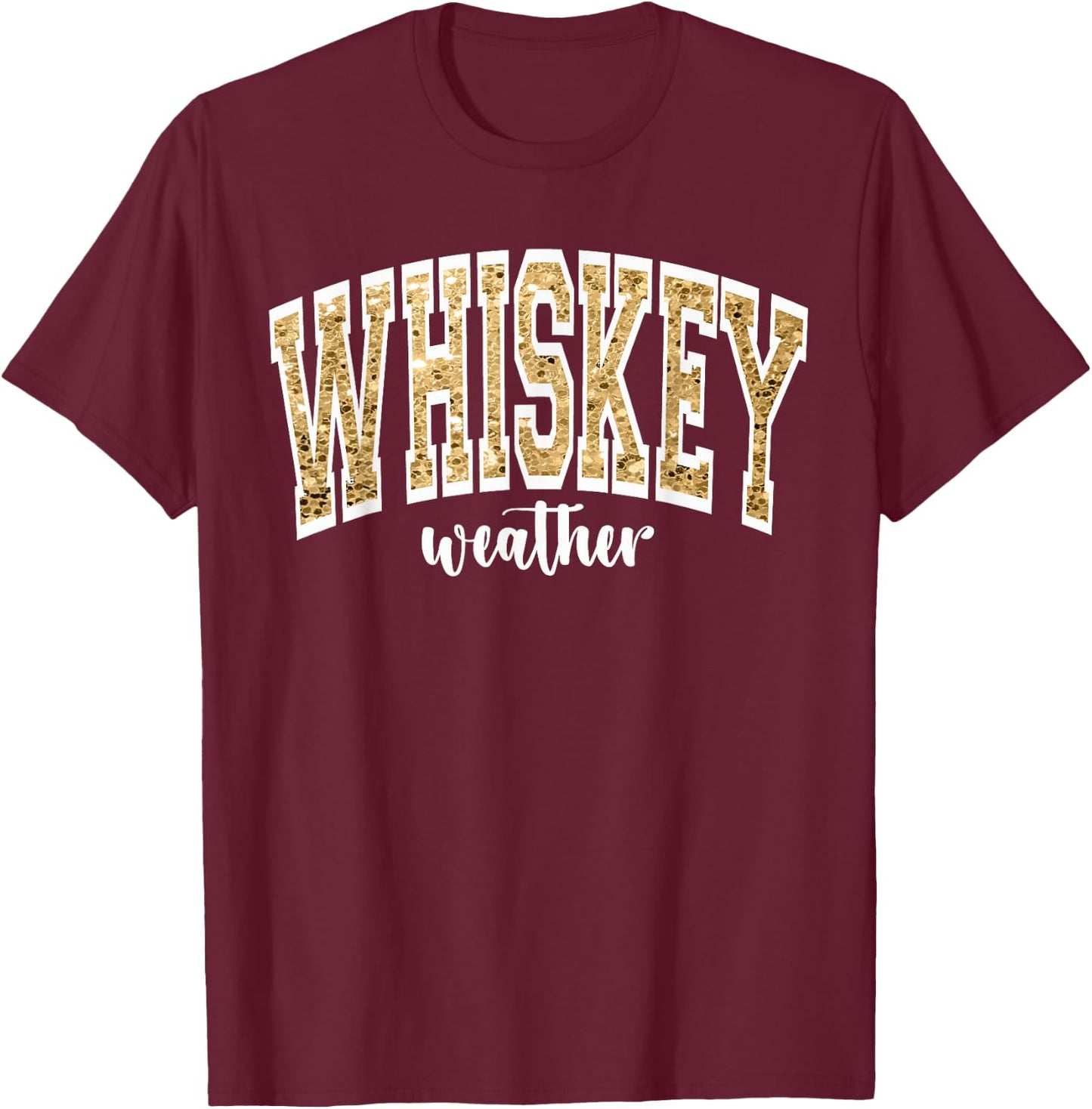 Whiskey Weather Retro College T-Shirt - T-Shirt | Maroon