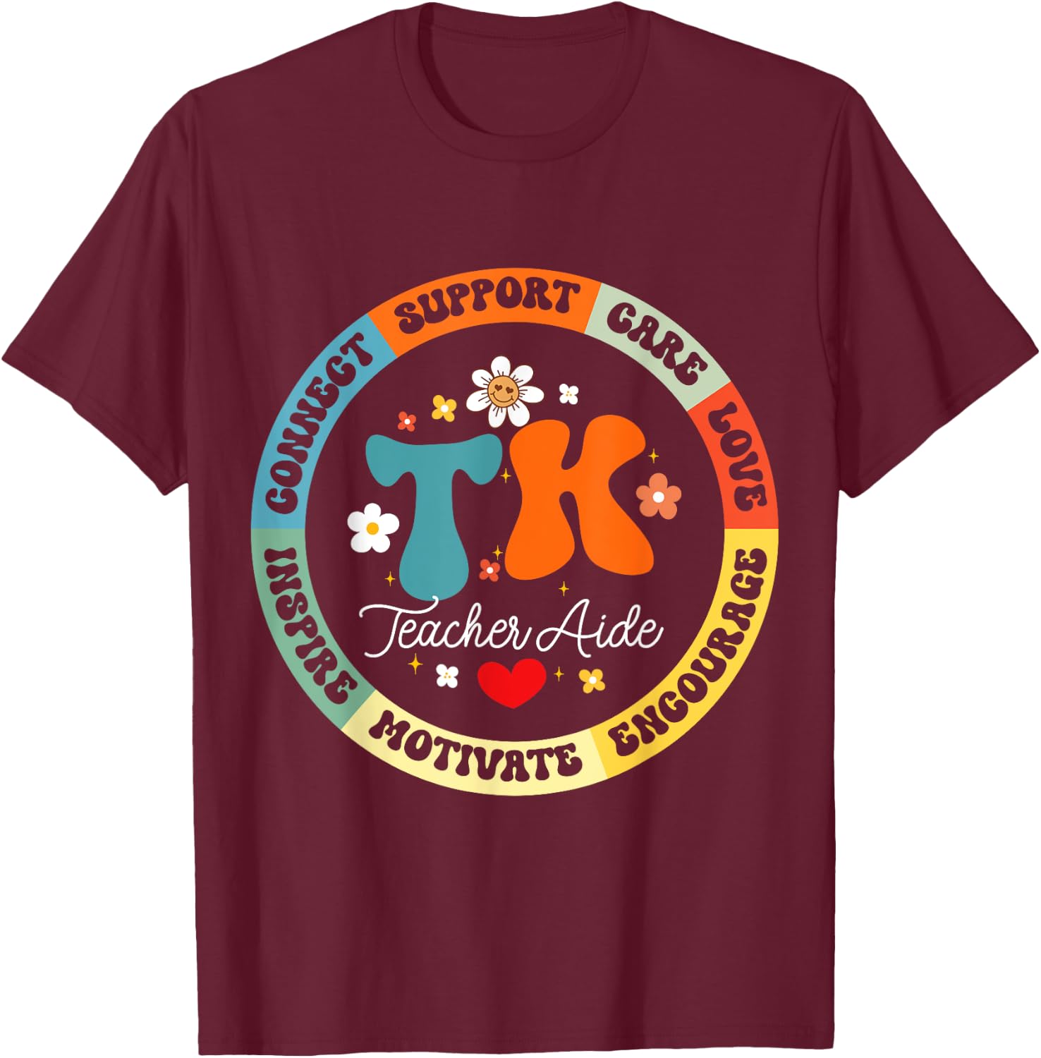 TK Teacher Aide Squad Transitional-Kindergarten Back School T-Shirt - T-Shirt | Maroon