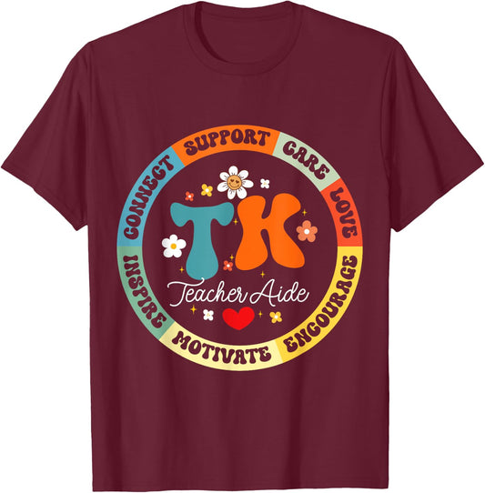 TK Teacher Aide Squad Transitional-Kindergarten Back School T-Shirt - T-Shirt | Maroon