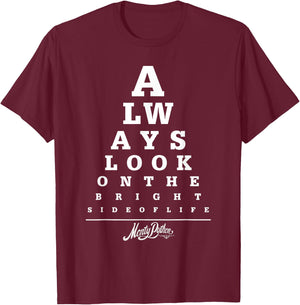 Monty Python Official Bright Side Eye Test T-Shirt - T-Shirt | Maroon