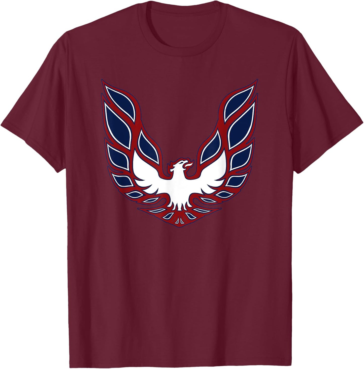 July 4th, Classic Car, Freedom, Trans Am Bird Hood Decal T-Shirt - T-Shirt | Maroon