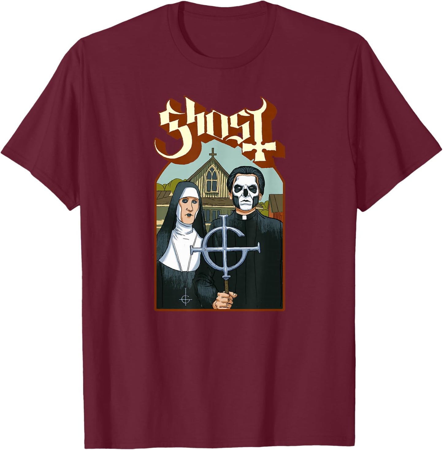Ghost – Emeritus Goth T-Shirt - T-Shirt | Maroon
