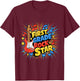 First Grade Rockstar Teacher Student Men Women Boys Girls T-Shirt - T-Shirt | Maroon