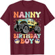 Monster Truck Nanny Of The Birthday Boy Matching Family T-Shirt - T-Shirt | Maroon