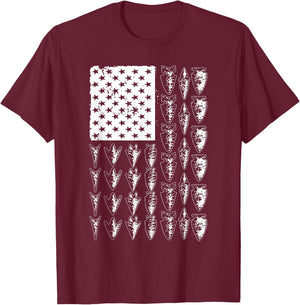 Cool Arrowhead Women Bowhunt Arrow Hunting USA Flag T-Shirt - T-Shirt | Maroon