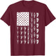 Cool Arrowhead Women Bowhunt Arrow Hunting USA Flag T-Shirt - T-Shirt | Maroon